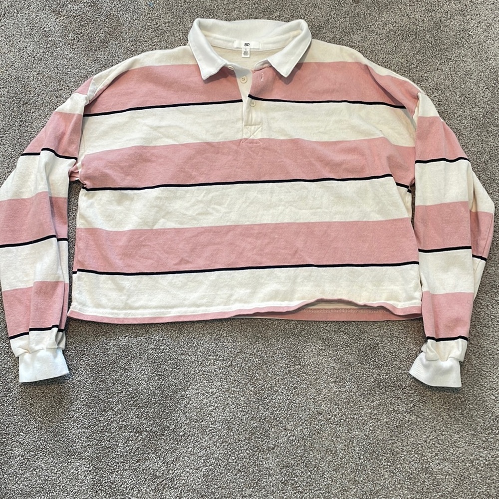 BP Small Pink and White Oversized Polo